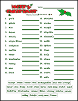 christmas fun sheets for middle school