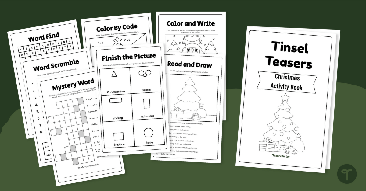 Christmas Activity Sheets Workbook | Teach Starter