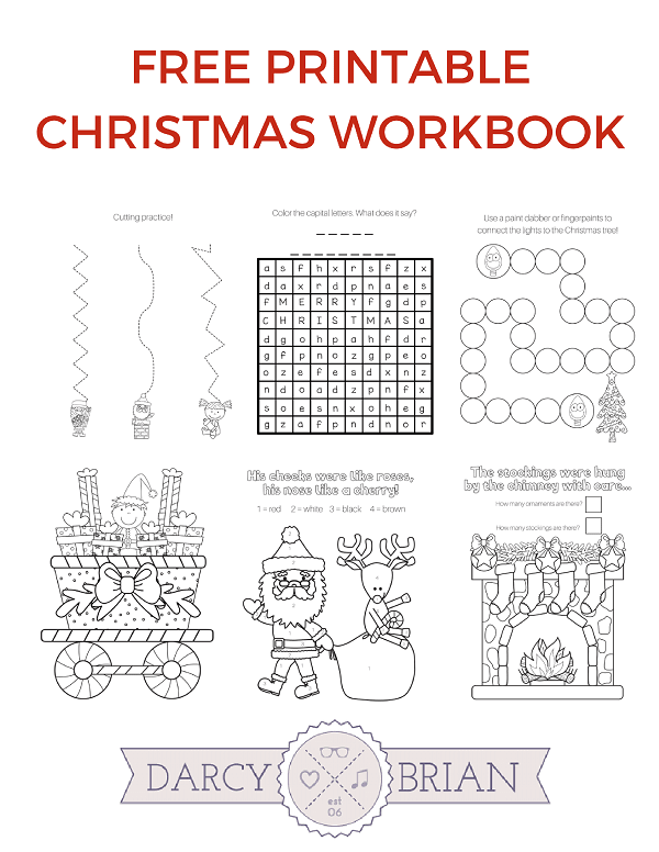Printable Christmas Games Coloring Workbook for Kids