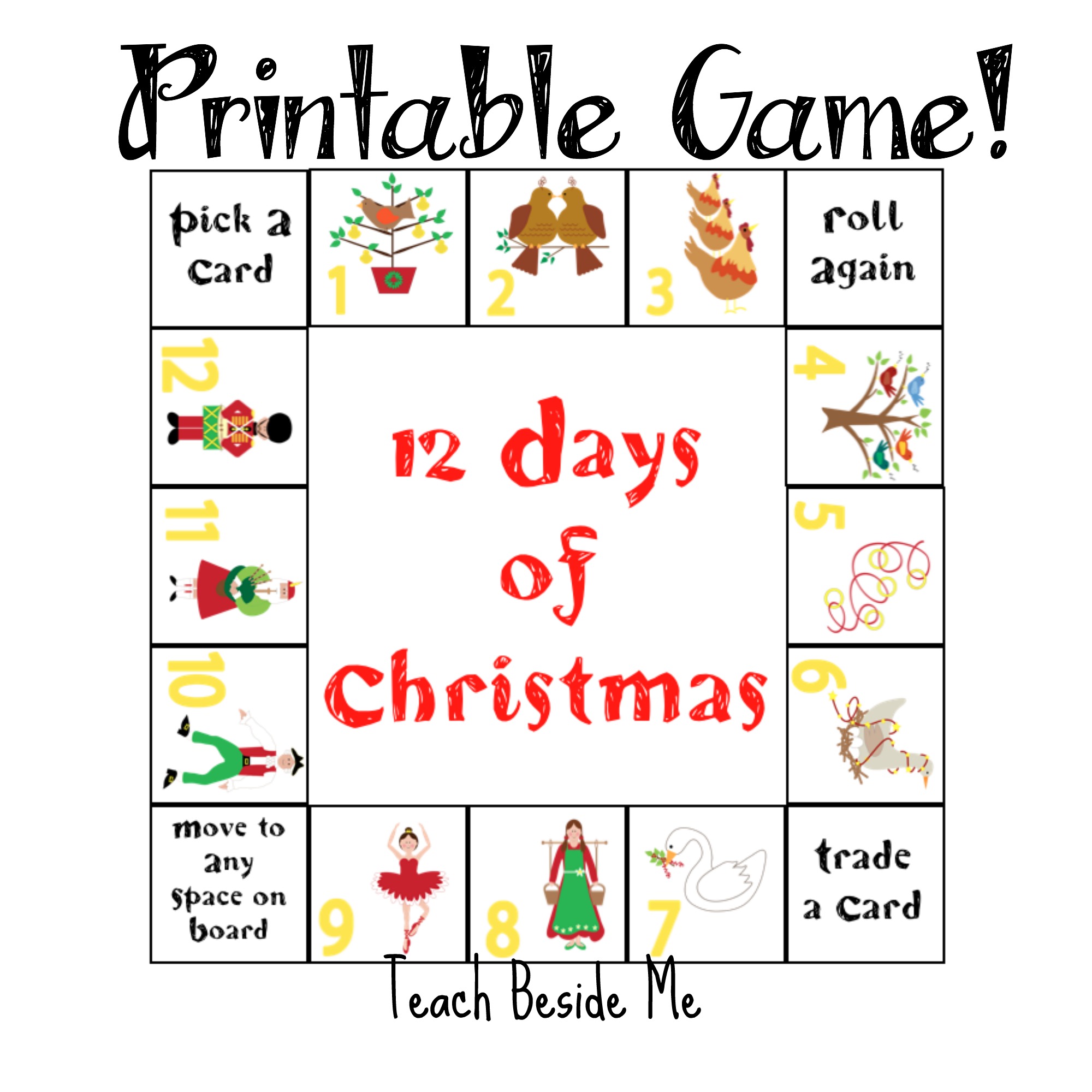 12 Days of Christmas Printable Game