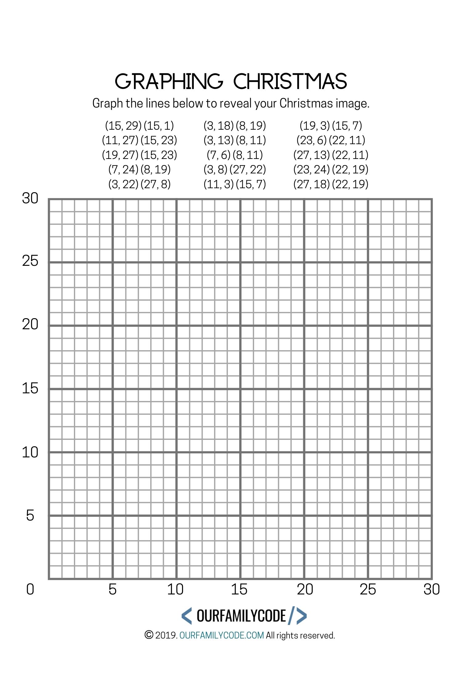 Graphing Christmas Coordinates Math Art Activity - Our Family Code