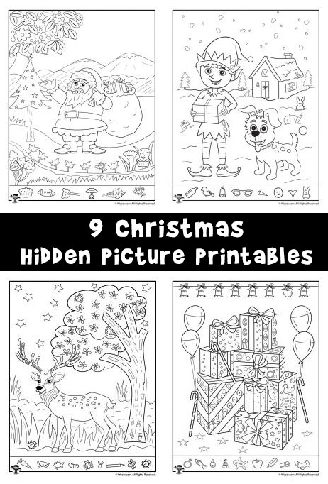 christmas hidden pictures worksheet free printables