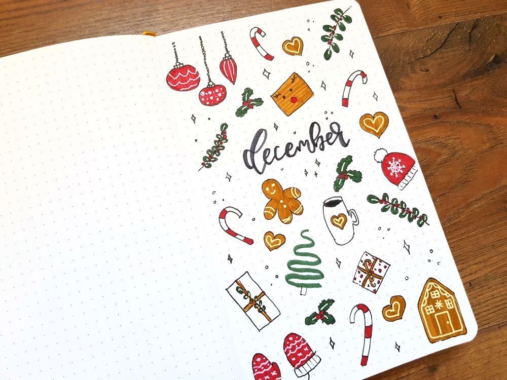 Christmas Bullet Journal Ideas (December 2023) - AnjaHome