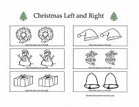 christmas left right worksheet