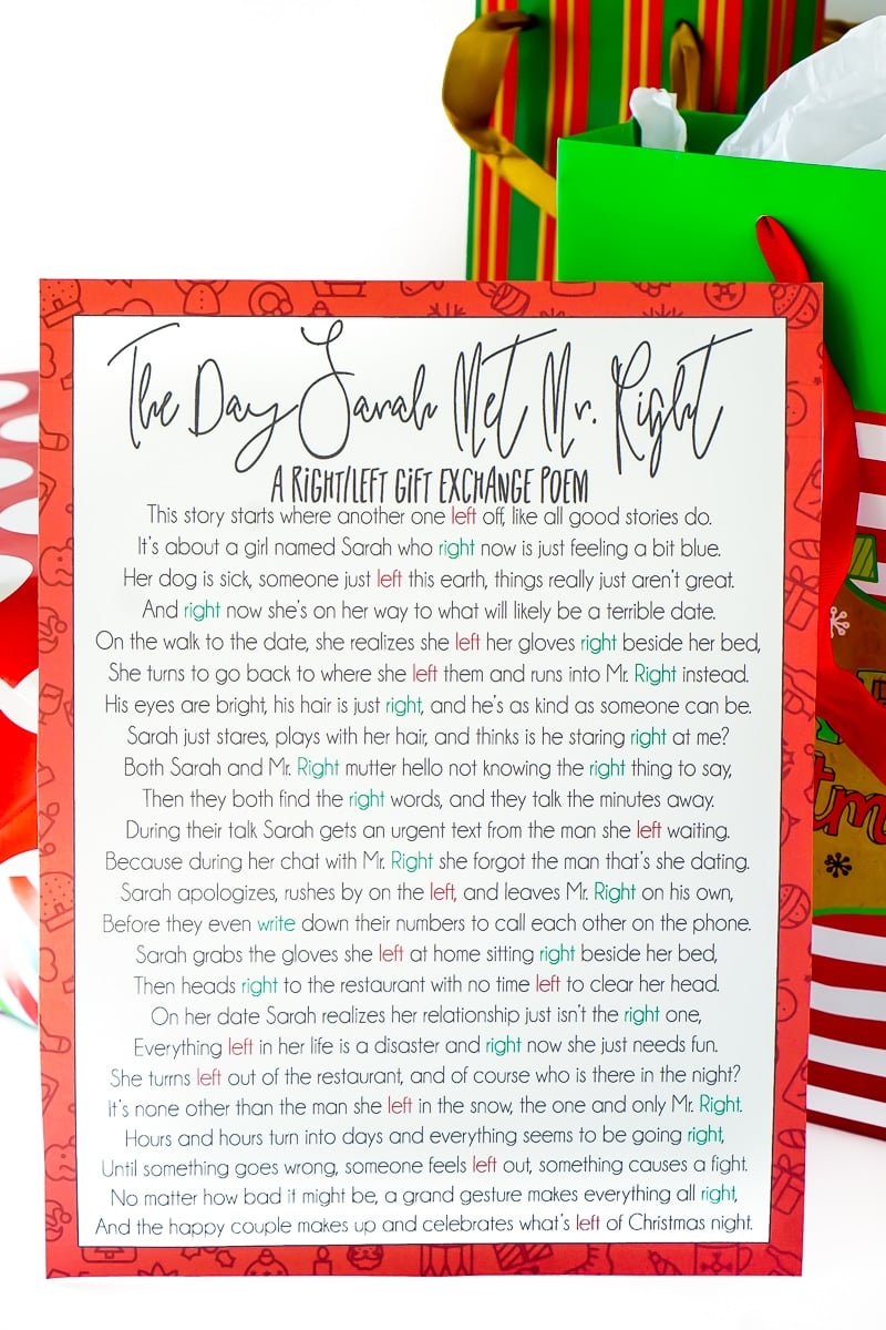 christmas left right worksheet
