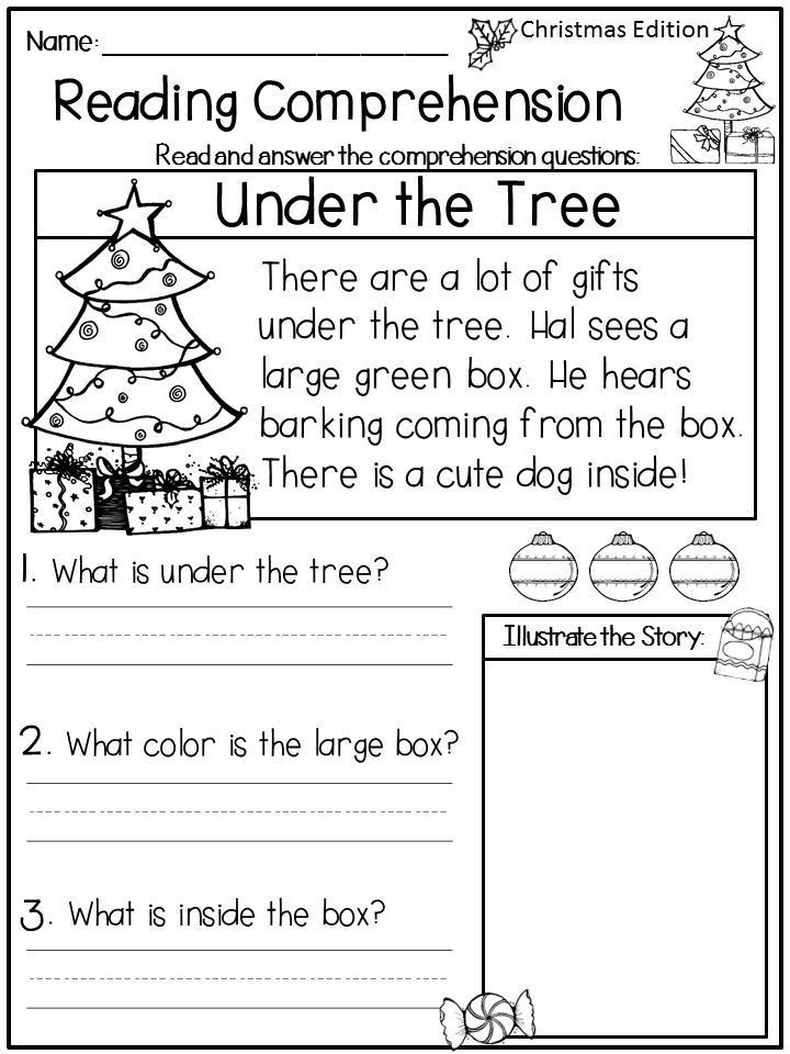 christmas literacy worksheet