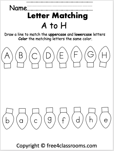 Free Christmas Letter Matching Worksheet - A to H - Free ...