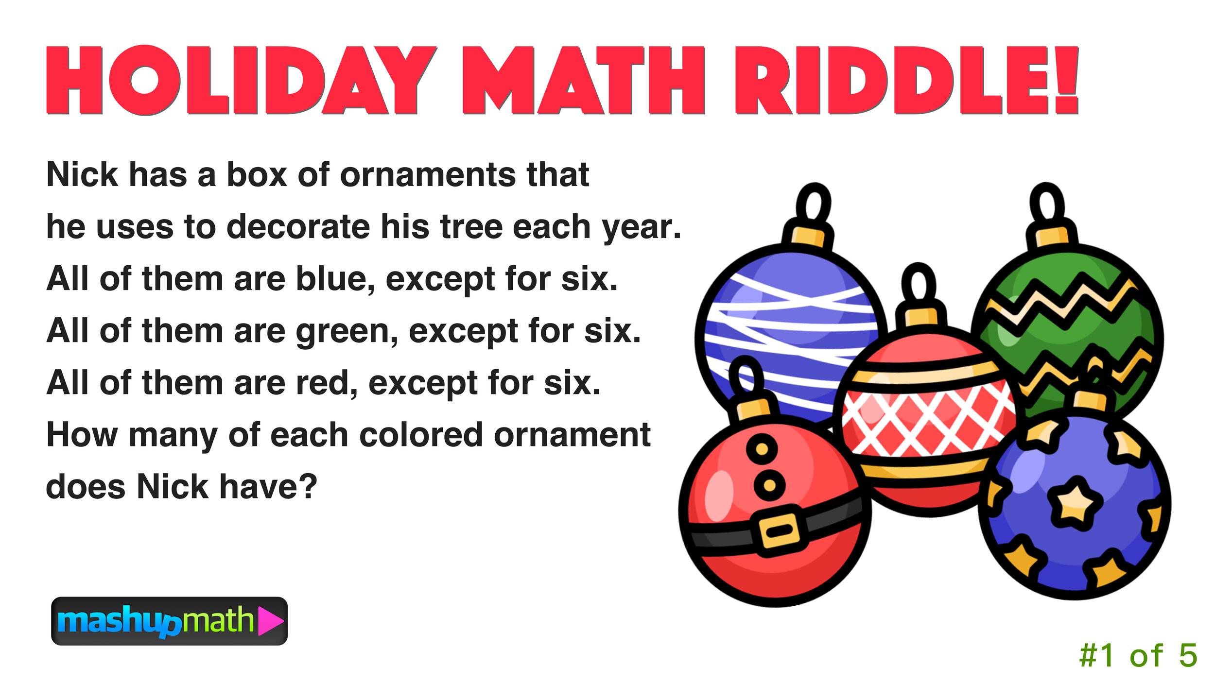 5 Fun Christmas Math Riddles and Brain Teasers for Grades 1-8 ...
