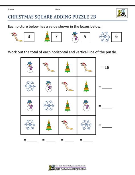 christmas math worksheet 2nd grade