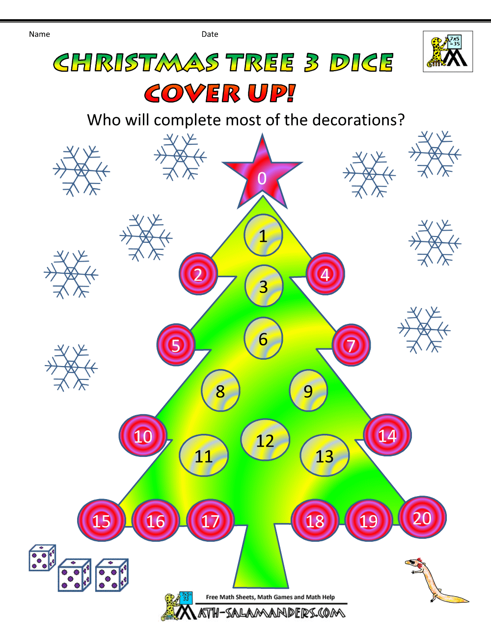3rd Grade Christmas Math Worksheets