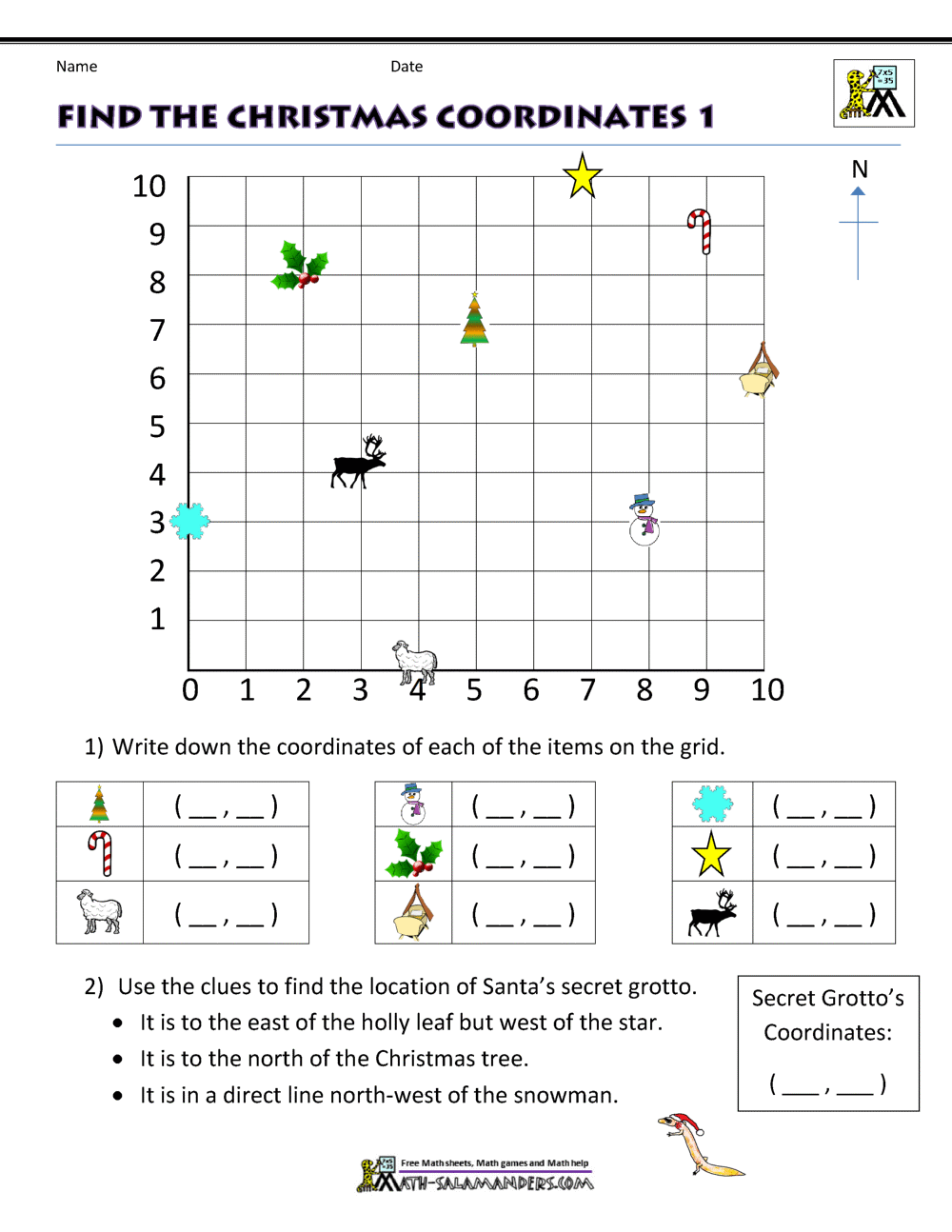 Math Christmas Activities 4th Grade