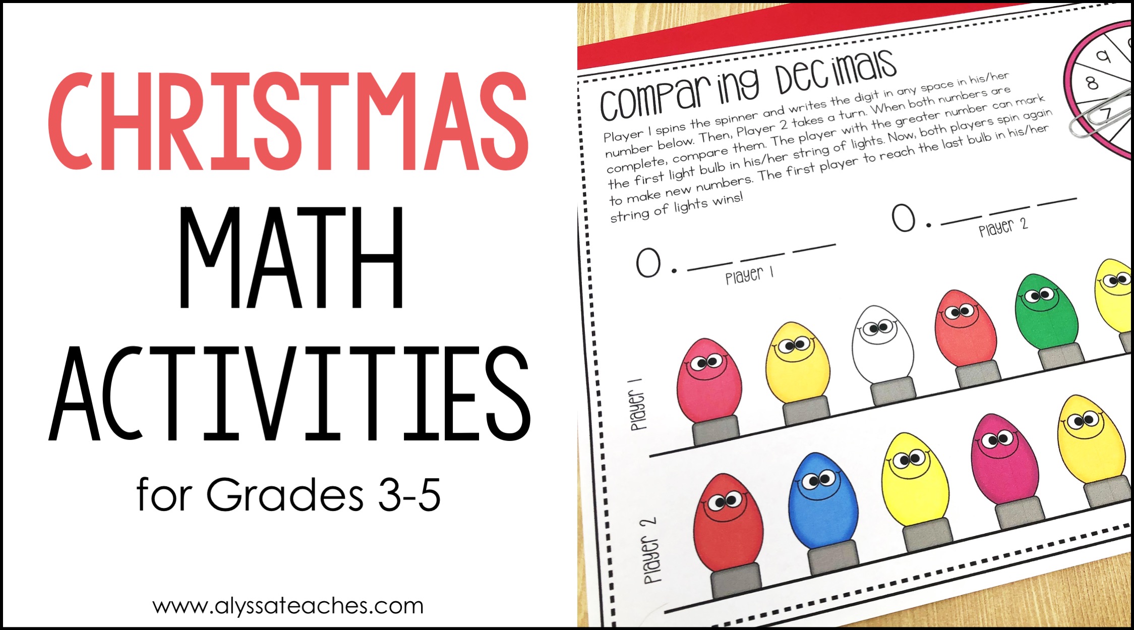 Christmas Math Activities for Upper Elementary Grades Alyssa Teaches