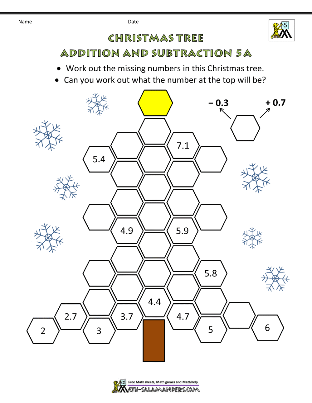 christmas math worksheet 5th grade
