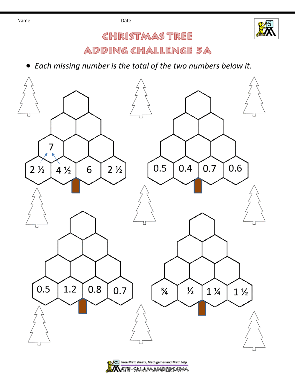 Christmas Math 5th Grade Worksheets