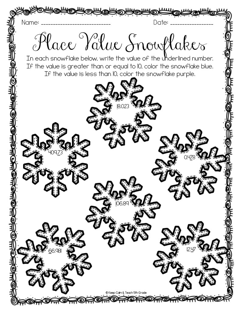 christmas math worksheet 5th grade