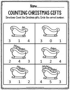 christmas math worksheet for preschool