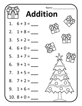 Christmas Math Kindergarten Worksheets Christmas Kindergarten Math  Worksheets