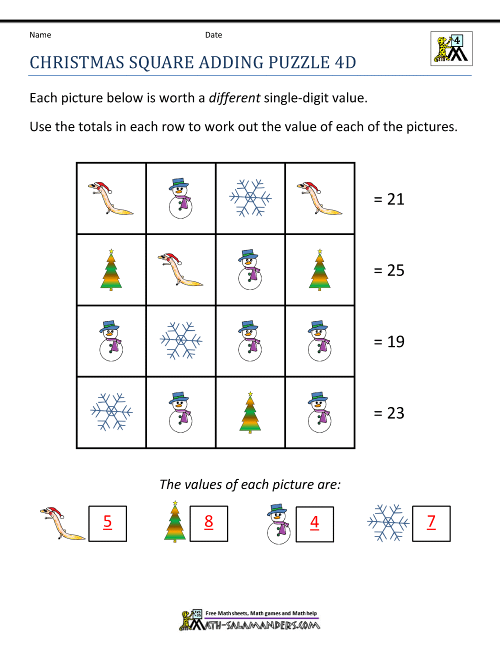 christmas multiplication worksheet 4th grade