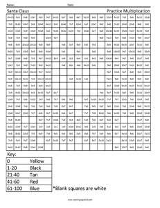 Santa Claus- Holiday Multiplication - Coloring Squared