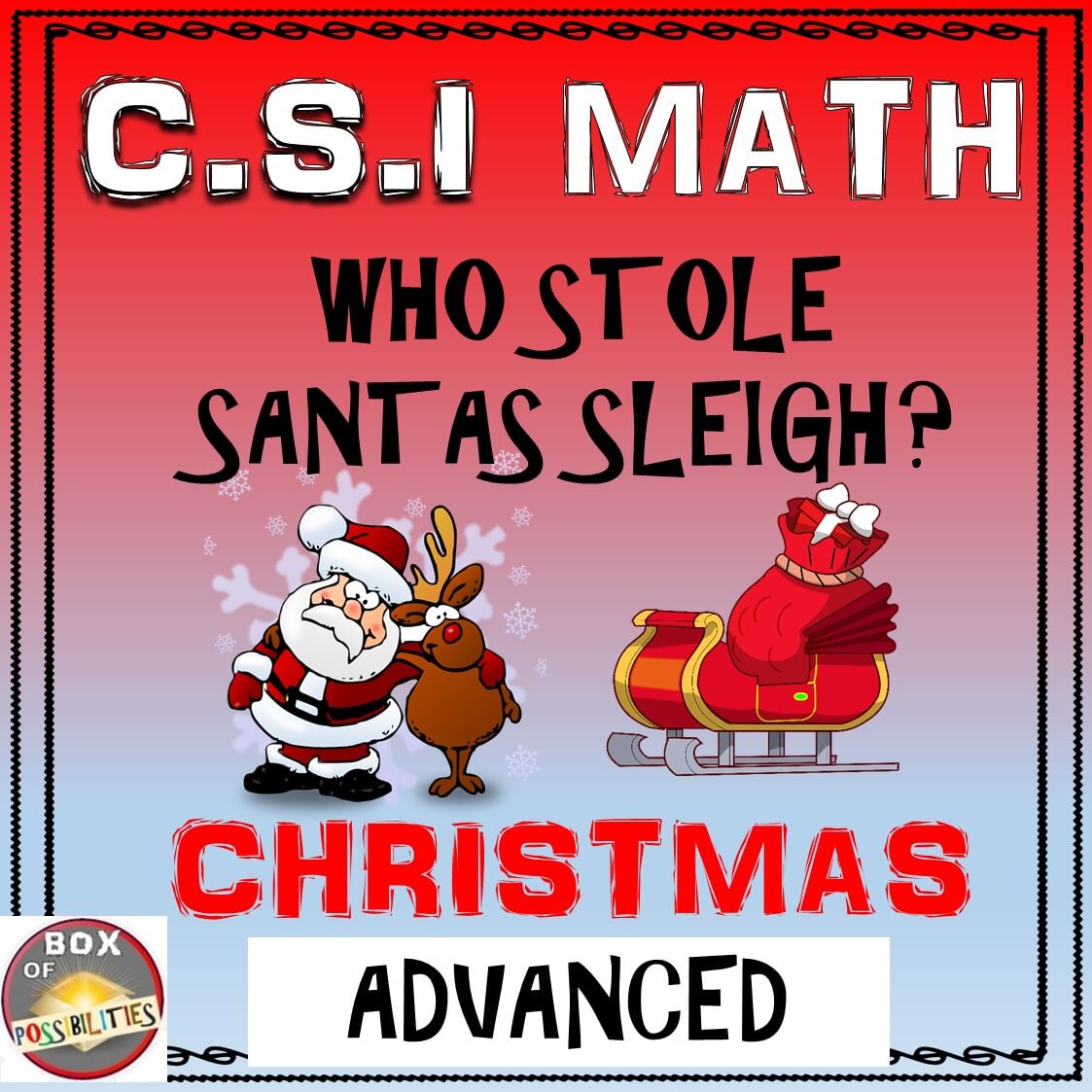 Christmas CSI Math Activity ADVANCED