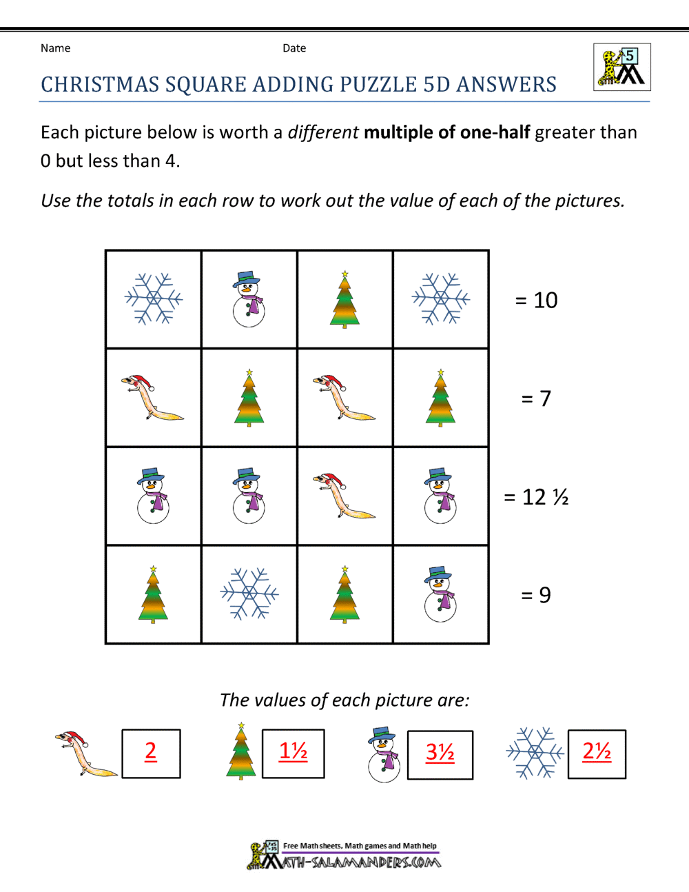 christmas multiplication worksheet grade 5