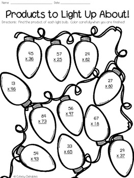 Free Christmas Multiplication Practice 2-digit by 2-digit worksheets library