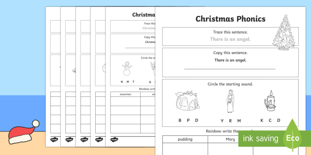 Christmas Phonics Worksheets | F-2 | English Resources