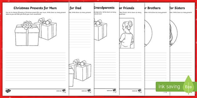 christmas presents worksheet