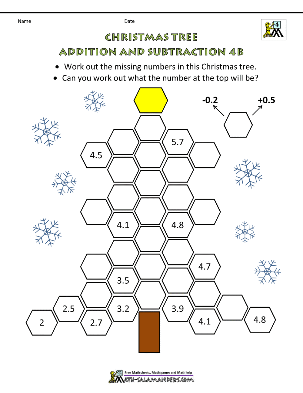 christmas printable worksheet for 4th grade