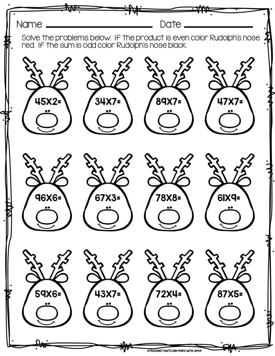 christmas printable worksheet for 4th grade