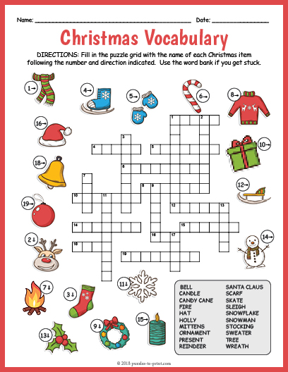 christmas puzzle worksheet