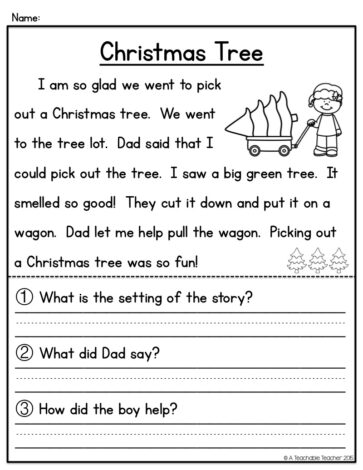 Christmas Reading Comprehension - A Teachable Teacher