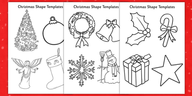 Christmas Shape Templates -Arts and Crafts primary resources