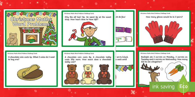 Year 1 Christmas Word Problem Challenge Cards - challenge cards