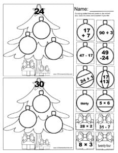 christmas worksheet 3rd grade