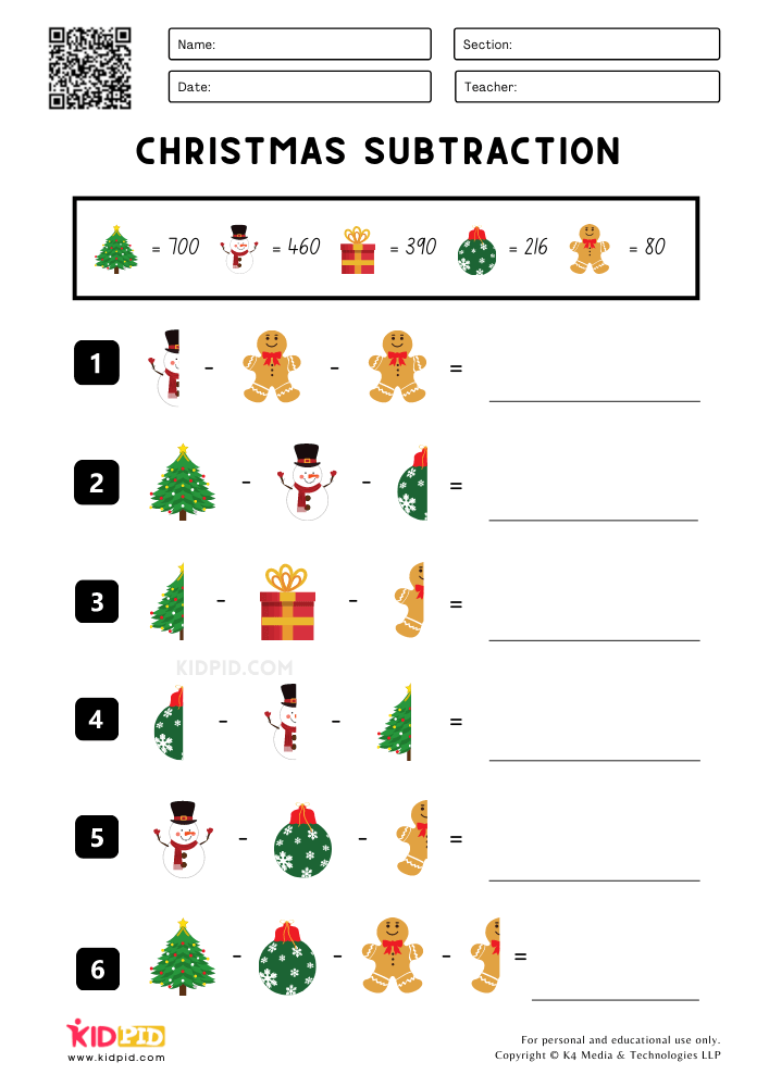 christmas worksheet 4th grade