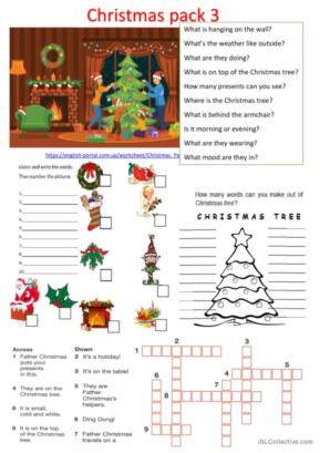 christmas worksheet and
