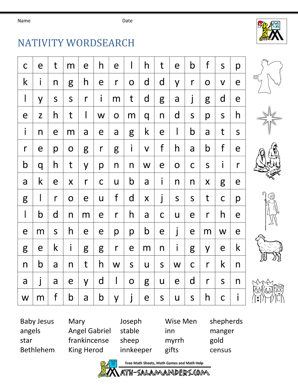 christmas worksheet elementary