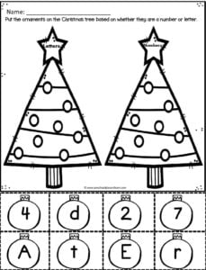 christmas worksheet for 3 yr olds