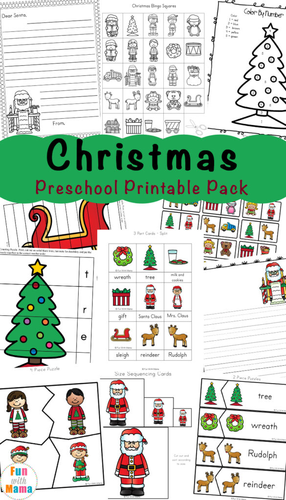 christmas worksheet for 3 yr olds