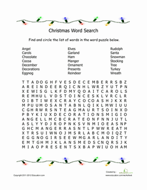 christmas worksheet for 5th graders