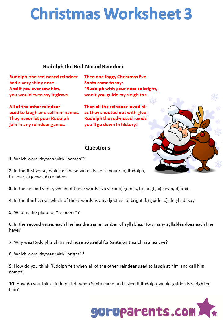 Christmas Worksheets | guruparents