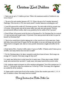 christmas worksheet for 6th grade