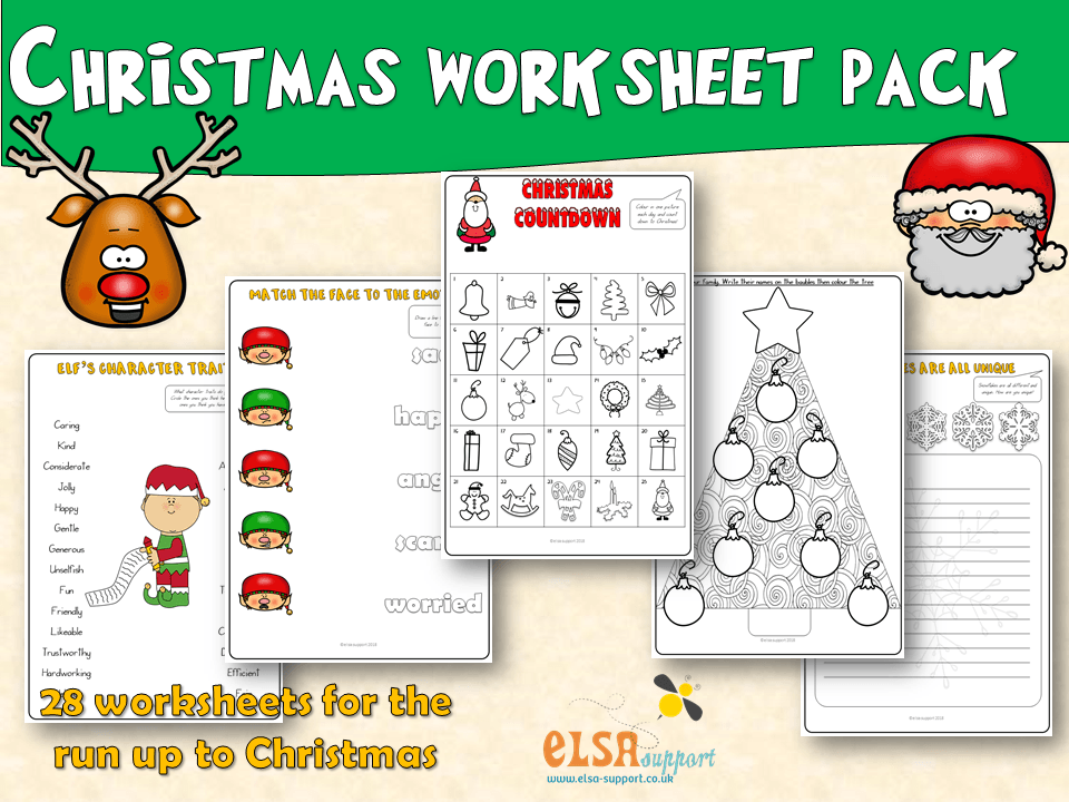 Christmas worksheet pack - Item 251 - Elsa Support