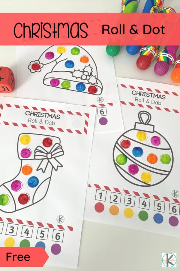 ? Roll &  Dot FREE Printable Christmas Worksheets for Preschoolers