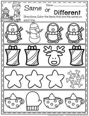 December Preschool Worksheets - Planning Playtime