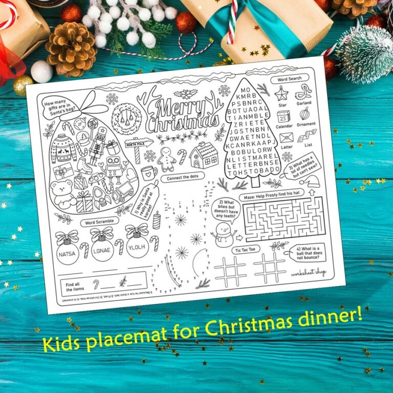 christmas worksheet free