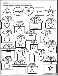 christmas worksheet kindergarten