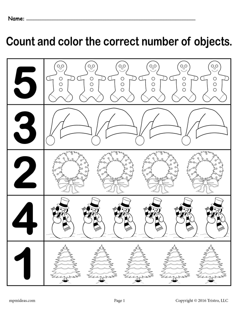 christmas worksheet printables