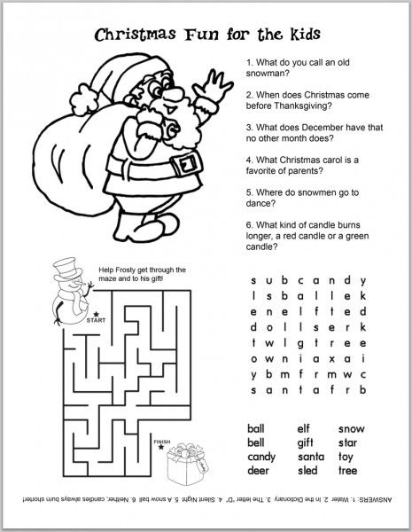 christmas worksheet printables